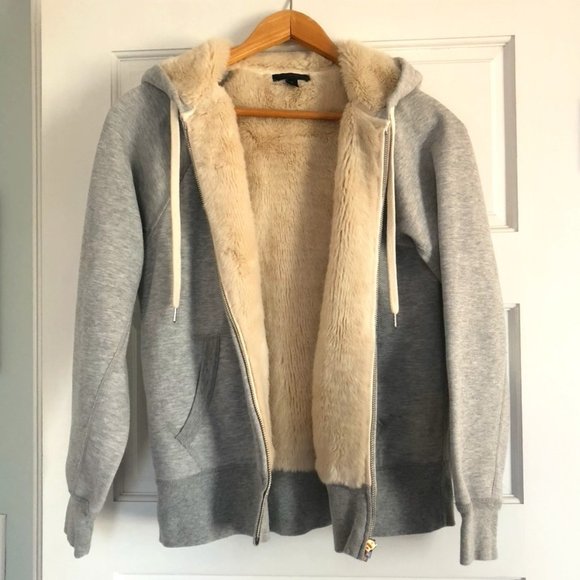 J. Crew Jackets & Blazers - J Crew Faux Fur Lined Hoodie - S